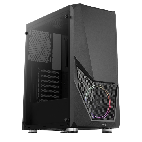 Gabinete Gamer Aerocool Zauron, Vidro Temperado, Mid Tower, Black, ATX, Sem Fonte, Com 1 Fan, 73000