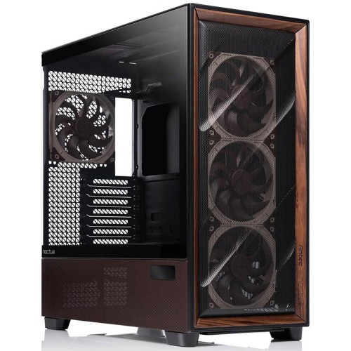 Gabinete Gamer Antec Flux Pro Noctua Edition, Mid Tower, Vidro Temperado, E-ATX, Com 6 Fans, Preto/Marrom
