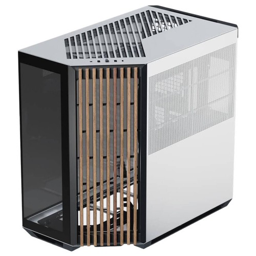 Gabinete Gamer APNX V1, Mid Tower, Vidro Temperado, ATX, Sem Fonte, Sem Fans, Black/White/Wood