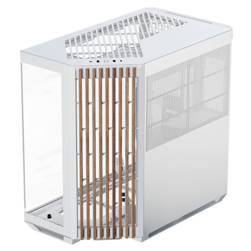 Gabinete Gamer APNX V1, Mid Tower, Vidro Temperado, ATX, Sem Fonte, Sem Fans, White/Wood