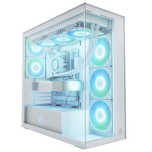Gabinete Gamer Arctic Xtender White, Mid Tower, Vidro Temperado, E-ATX, Com 5 Fans ARGB, Branco, ACPCC00014A