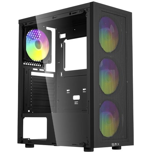 Gabinete Gamer BRX Zephyra CA-056, Mid Tower, Vidro Temperado, ATX, Preto, Sem Fonte, Com 3 Fans - Open Box