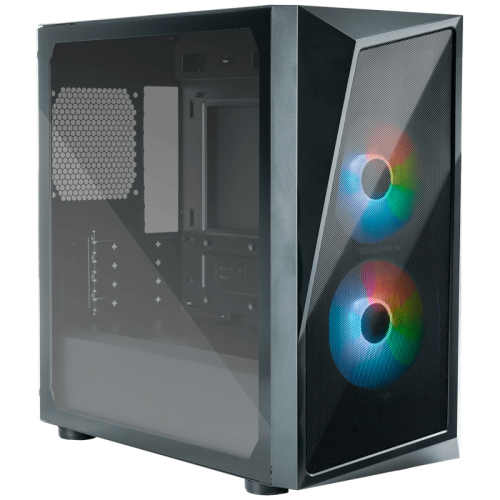 Gabinete Gamer Cooler Master CMP 320, Mid Tower, Vidro Temperado, ARGB, mATX, Com 2 Fan, Black, CP320-KGNN-S00