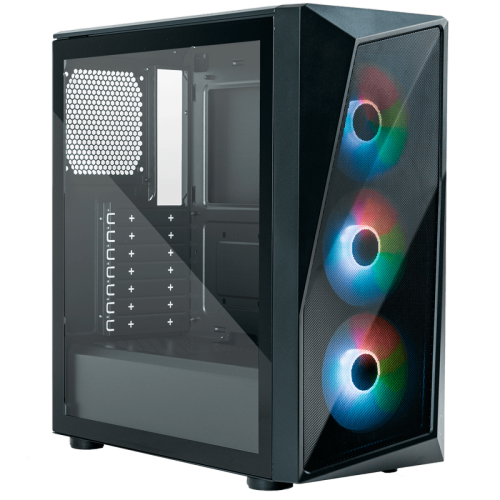 Gabinete Gamer Cooler Master CMP 520, Mid Tower, Vidro Temperado, ARGB, ATX, Com 3 Fan, Black, CP520-KGNN-S00