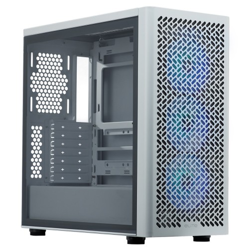 Gabinete Gamer Cooler Master Elite 502, ARGB, Vidro Temperado, Mid Tower, ATX, Com 3 Fans, Branco, E502-WGNN-S00