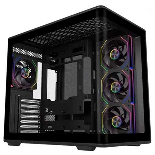 Gabinete Gamer Cooler Master Elite 600, ARGB, Mid-Tower, Vidro Temperado, ATX, Preto, Sem Fonte, Com 4 Fans, E600-KGNN-S01