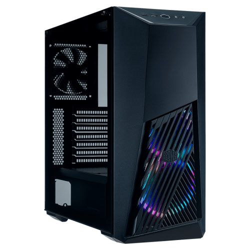 Gabinete Gamer Cooler Master K501L ARGB, Mid Tower, Vidro Temperado, ATX, Black, Sem Fonte, Com 3 Fans, MCB-K501L-KGNN-SR3