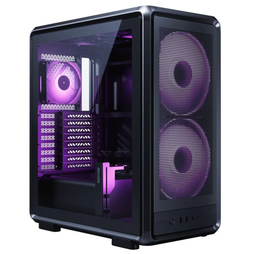 Gabinete Gamer Cooler Master MasterFrame 500 Mesh, ARGB, Mid-Tower, Vidro Temperado, E-ATX, Preto, Com 3 Fans, MF500M-KHNN-S01