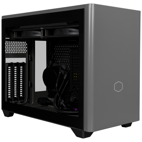 Gabinete Gamer Cooler Master NR200P MAX, Black, Mini ITX, Com Fonte (850W Gold) + WaterCooler 280mm, NR200P-MCNN85-SL0