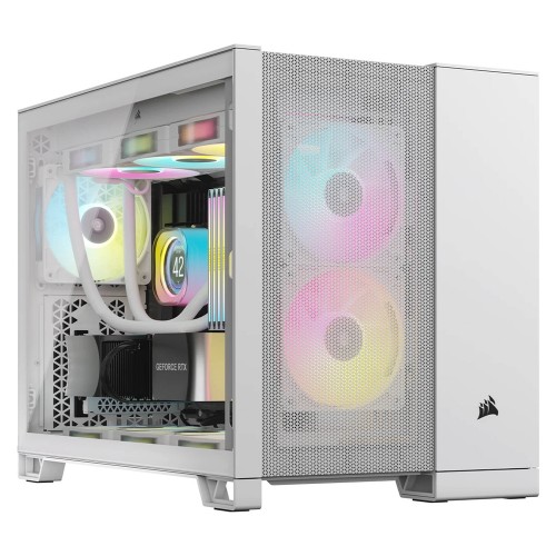 Gabinete Gamer Corsair 2500D Airflow, Mid Tower, Vidro Temperado, MATX, Branco, Sem Fonte, Sem Fans, CC-9011264-WW
