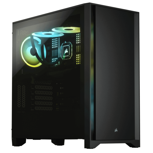 Gabinete Gamer Corsair 4000D, Mid Tower, Vidro Temperado, ATX, Black, Sem Fonte, Com 2 fans, CC-9011198-WW