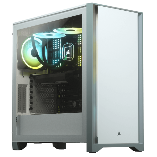 Gabinete Gamer Corsair 4000D, Mid Tower, Vidro Temperado, ATX, White, Sem Fonte, Com 2 fans, CC-9011199-WW