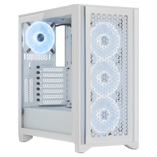 Gabinete Gamer Corsair 4000D RGB Airflow QL Edition, Mid Tower, Vidro Temperado, ATX, Com 4 Fans, Branco, CC-9011232-WW