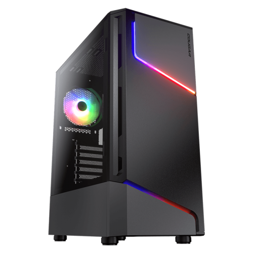 Gabinete Gamer Cougar MX360 RGB, Mid Tower, Vidro Temperado, ATX, Sem Fonte, Com 1 Fan, 385CC60.0001