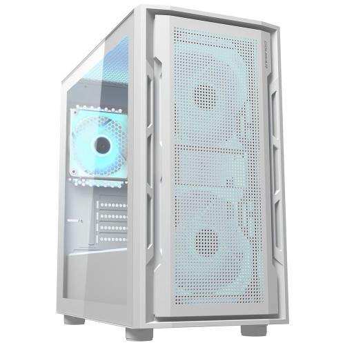 Gabinete Gamer Cougar Uniface Mini RGB, Mini Tower, Vidro Temperado, MATX, Com 3 Fan, Branco, 3855C90.0004