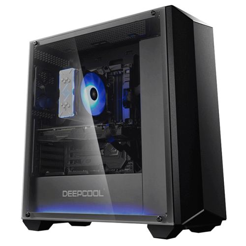 Gabinete Gamer DeepCool Earlkase RGB, Mid Tower, Com 2 Fans, Vidro Temperado, Black, Sem Fonte, EARLKASERGB