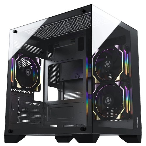 Gabinete Gamer Fortrek Clarity, Mid Tower, Vidro Temperado, MATX, Preto, Sem Fonte, Sem Fans