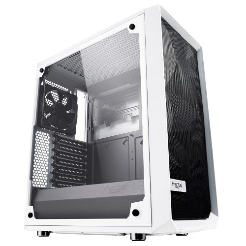 Gabinete Gamer Fractal Design Meshify C, Mid Tower, ATX, Sem Fonte, Com 2 Fans, Branco e Preto, FD-CA-MESH-C-WT-TGC
