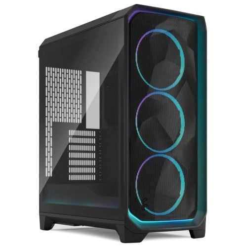 Gabinete Gamer Fractal Meshify 3, Ambience Pro RGB, Mid Tower, Vidro Temperado, E-ATX, Sem Fonte, Com 3 Fans, Preto, FD-C-MES3A-03