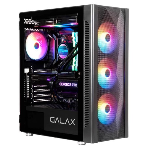 Gabinete Gamer Galax Revolution-06, Mid Tower, Vidro Temperado, ATX, Com 4 Fans, Preto, CGG6AGBA4B0-GLXG