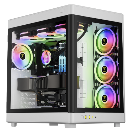 Gabinete Gamer Gamdias NESO P1 W, Full Tower, Vidro Temperado, ATX, White, Sem Fonte, Sem Fan