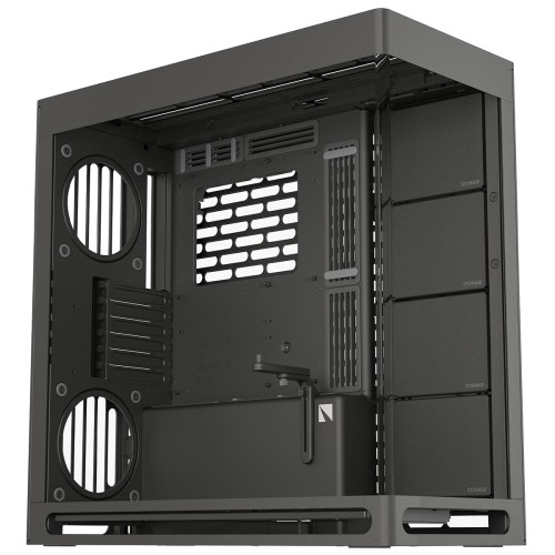 Gabinete Gamer HAVN HS 420, Mid Tower, Vidro Temperado, E-ATX, Sem Fonte, Sem Fans, Preto, HVN-CA-HS420-06