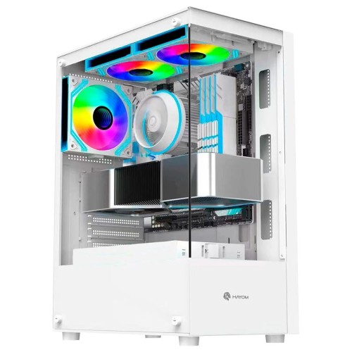 Gabinete Gamer Hayom GB1793 Mid Tower 3 Fans Branco | Terabyte