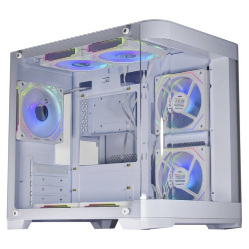 Gabinete Gamer K-MEX Aquário Curva White CG-W1AG, Mini Tower, Vidro Temperado, M-ATX, Sem Fan, Branco, CGW1AGRH002CB0X