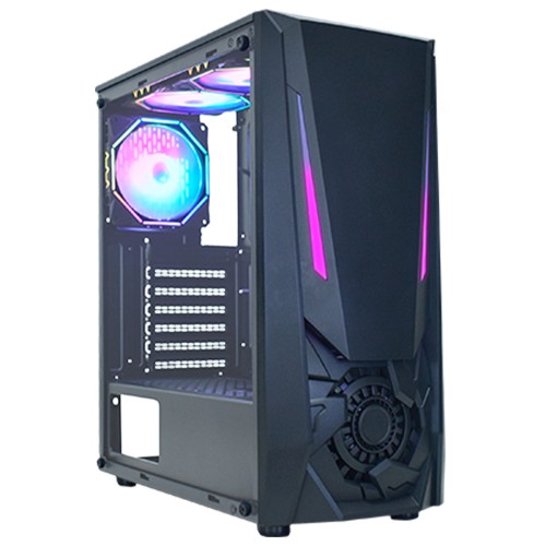 Gabinete Gamer K-MEX Jaeger 1, Mid Tower, Vidro Temperado, ATX, Sem Fonte, Sem Fan, Preto, CG01TJRH001CB0X - Open Box