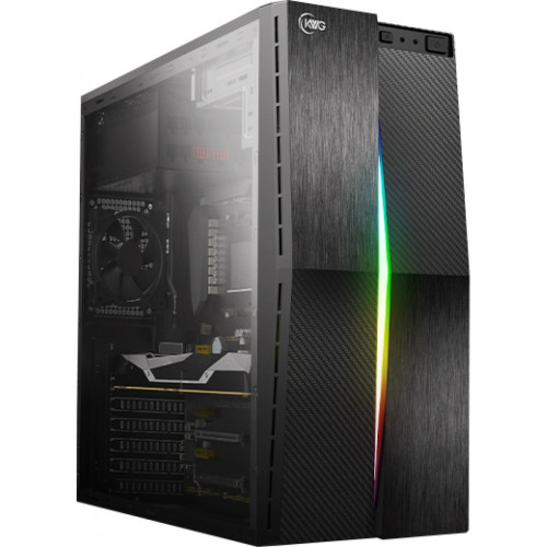 Gabinete Gamer KWG Vela M2, Mid Tower, Black, Sem Fonte, Sem Fans