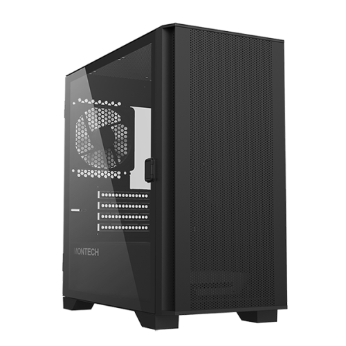 Gabinete Gamer Montech AIR 100 Lite, Mini Tower, Black, Micro ATX, 2 Fans, Vidro Temperado