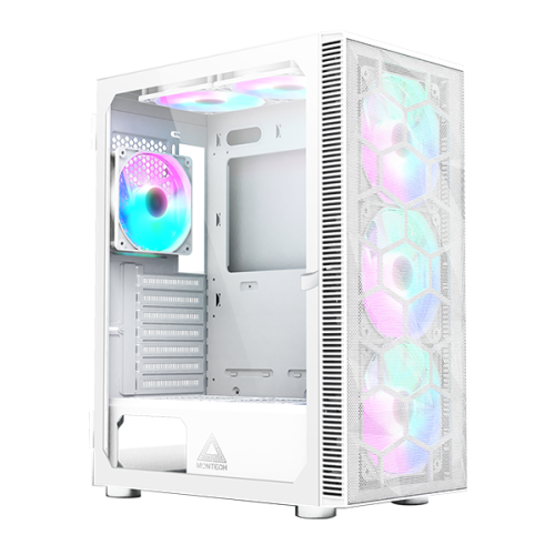 Rihe Mchan　オフホワイト36 Gabinete Gamer Montech X3 MESH, Mid Tower, White, ATX, Com 6 Fans