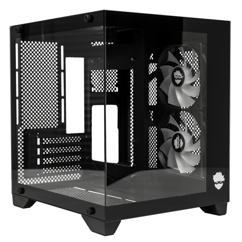 Gabinete Gamer Ninja Akyra X2, Mid Tower, Vidro Temperado, M-ATX, Com 2 Fans, Sem Fonte, Preto, GN-CS-MAB2FAKYRA