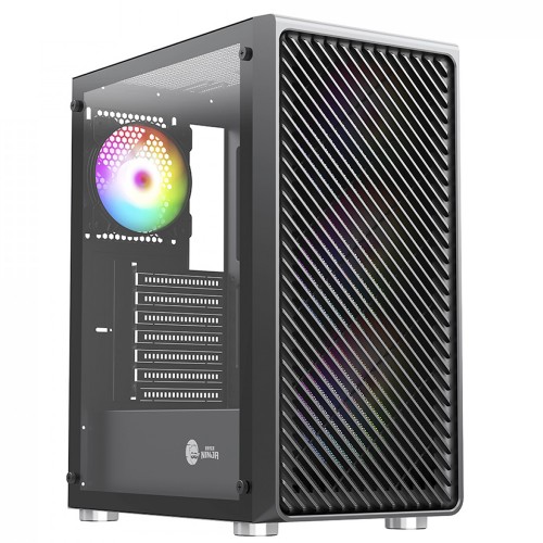 Gabinete Gamer Ninja Cloud, Mid Tower, Vidro Temperado, ATX, Black, Sem Fonte, Com 4 Fans ARGB