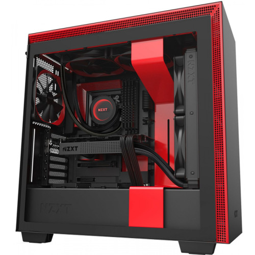Gabinete Gamer NZXT, H710, Mid Tower, Vidro Temperado, Red, Sem Fonte, Com 4 Fans
