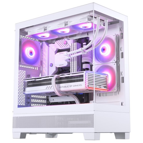 Gabinete Gamer Phanteks XT View, D-RGB, Mid Tower, Vidro Temperado, E-ATX, Branco, Sem Fonte, Com 3 Fans, PH-XT523V1_DWT01