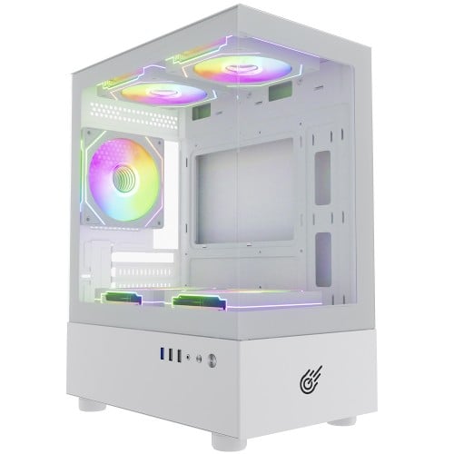 Gabinete Gamer Pure Power Aura, Mid Tower, Vidro Temperado, MATX, Sem Fonte, Sem Fan, Branco, PP-CS-AUITWSF - OPEN BOX