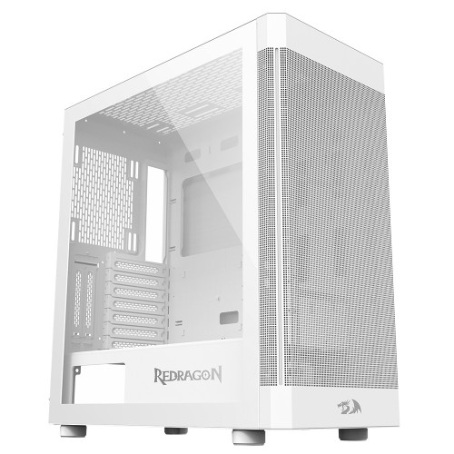 Gabinete Gamer Redragon Aeroglass Lunar, Mid Tower, Vidro Temperado, E-ATX, White, Sem Fonte, Sem Fan, CA-602W - Open Box