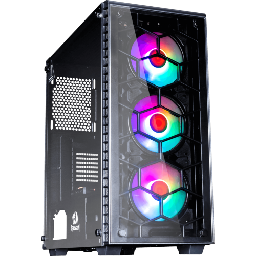 Gabinete Gamer Redragon, Diamond Storm Pro RGB, Mid Tower, Vidro Temperado, Black, Sem Fonte, Com 3 Fans, CA903 PRO