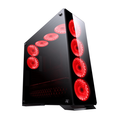 Gabinete Gamer Redragon, Ironhide RGB, Full Tower, Vidro Temperado, Black, Sem Fonte, Com 6 Fans, RD-GC-801