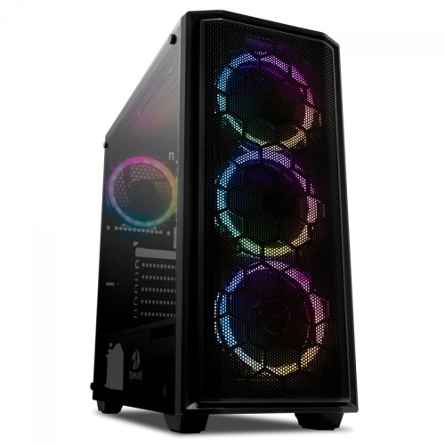Gabinete Gamer Redragon Ramhorn, Mid Tower, S-Fan, Vidro Temperado, Black, Sem fonte