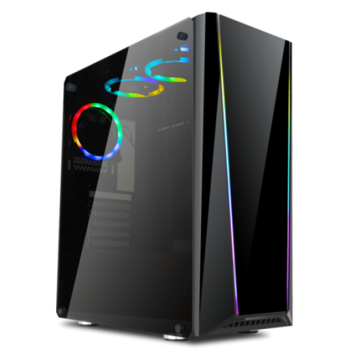 Gabinete Gamer Redragon Tailgate, Mid Tower, RGB, Vidro Temperado, Black, ATX, Sem Fonte, Com 5 Fans, GC-702