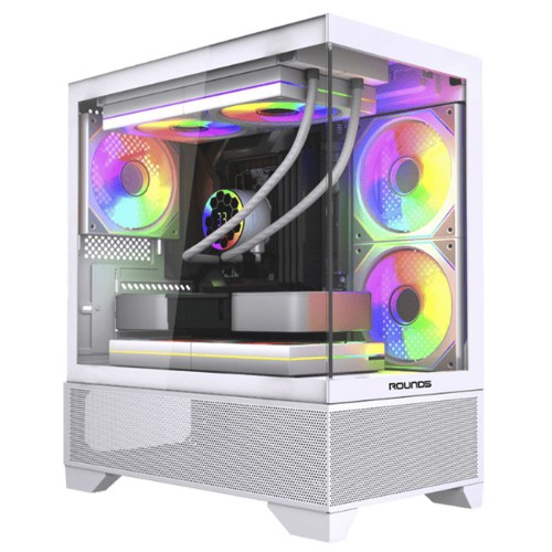 Gabinete Gamer Round5 Draven White Vidro M-ATX | Terabyte