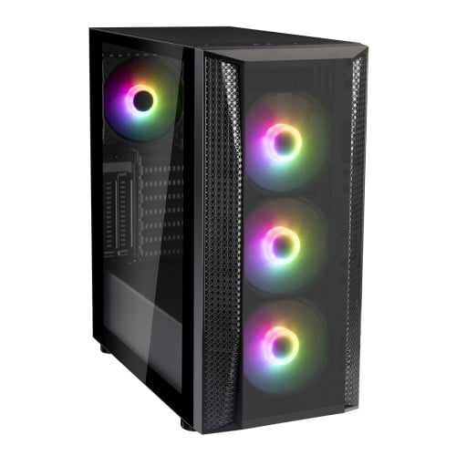Gabinete Gamer SilverStone Fara B1 Pro V2, Mid Tower, ARGB, Vidro Temperado, Black, ATX, Sem fonte, Com 4 Fans, SST-FAB1B-PRO-V2