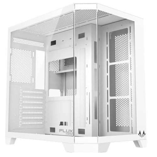 Gabinete Gamer Spectrum FLUX 900, Mid Tower, Vidro Temperado, ATX, Sem Fans, Sem Fonte, Branco, SM-CS-FLX90FAWSF