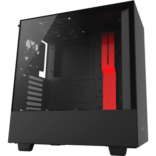 Gabinete Gamer NZXT H500, Mid Tower, Com 2 Fans, Vidro Temperado, Black-Red, Sem Fonte, CA-H500B-BR