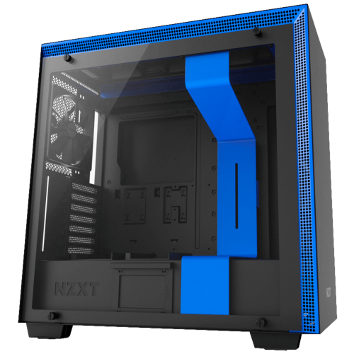 Gabinete Gamer NZXT H700, Mid Tower, Com 4 Fans, Vidro Temperado, Black-Blue, Sem Fonte, CA-H700B-BL