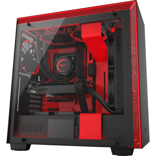 Gabinete Gamer NZXT H700i, Mid Tower, Com 4 Fans, Vidro Temperado, Black-Red, Sem Fonte, CA-H700W-BR