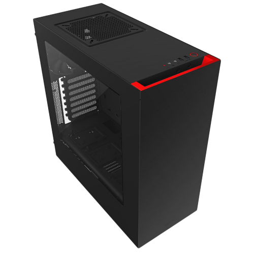 Gabinete Gamer NZXT S340, Mid Tower, Com 2 Fans, Vidro Temperado, Black-Red, Sem Fonte, CA-S340MB-GR