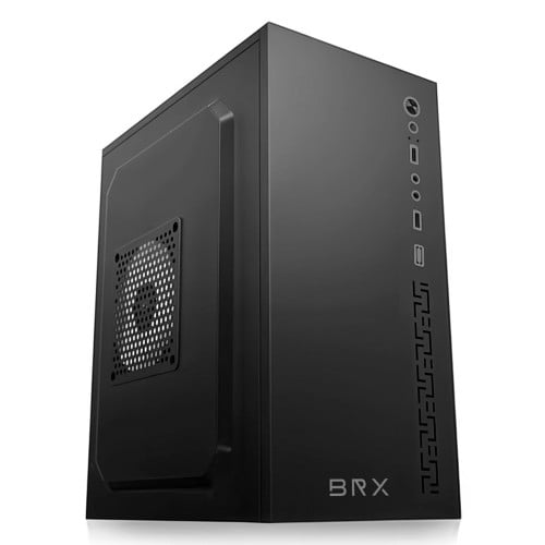 Gabinete Office BRX G10, Mini Tower, M-ATX, Sem Fans, Preto - Open Box